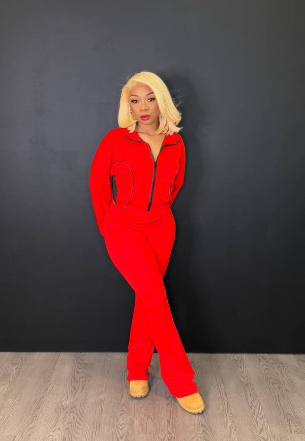 I’m runnin sh!t red track suit