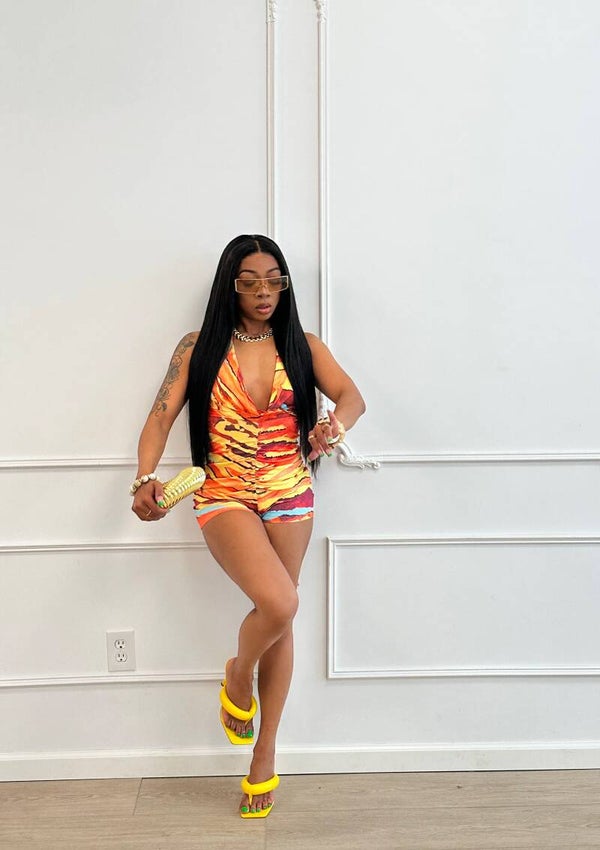 Sunset cutie chained back romper