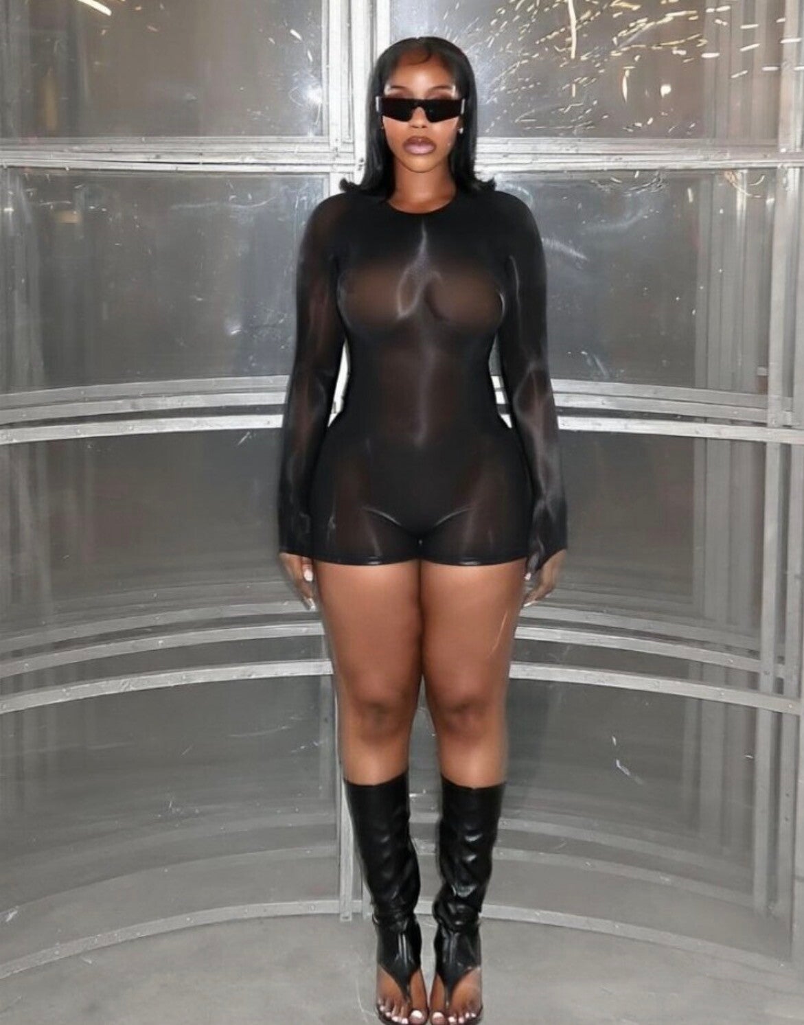 Sheer diva romper