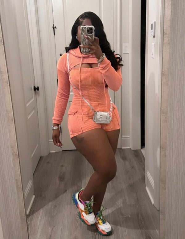 Orange cream romper