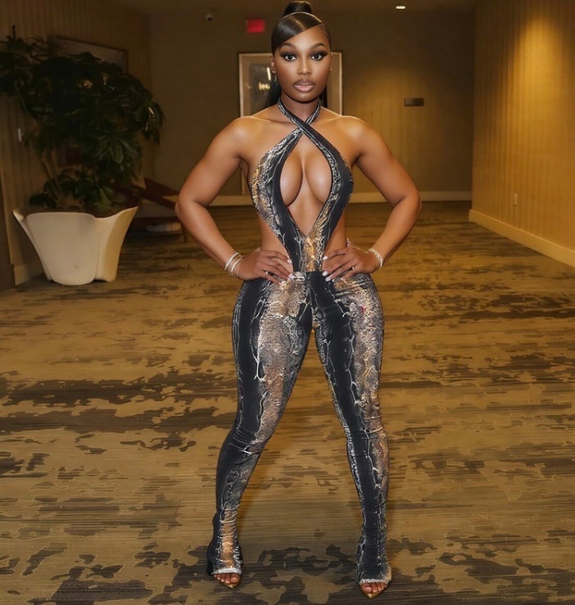 Worse then eve snake jumpsuit