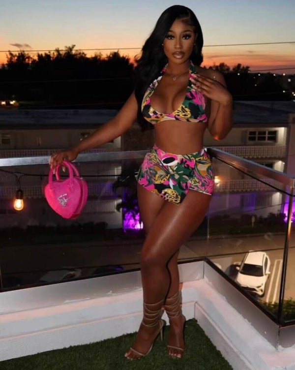 It’s all floral two piece