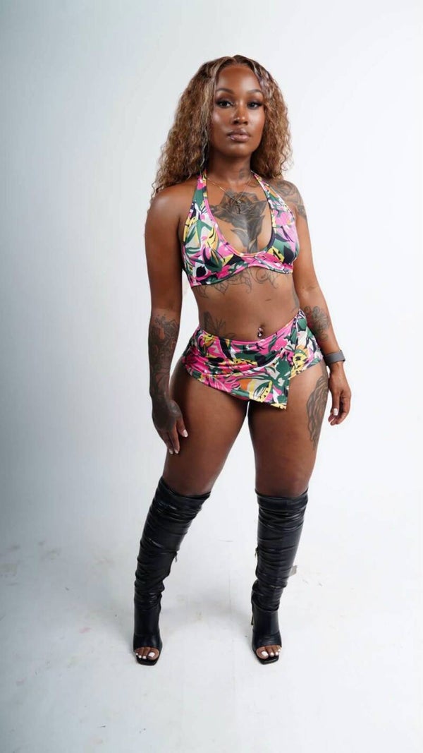 It’s all floral two piece
