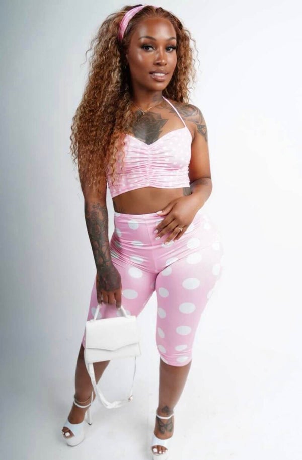 Three piece polka dot set
