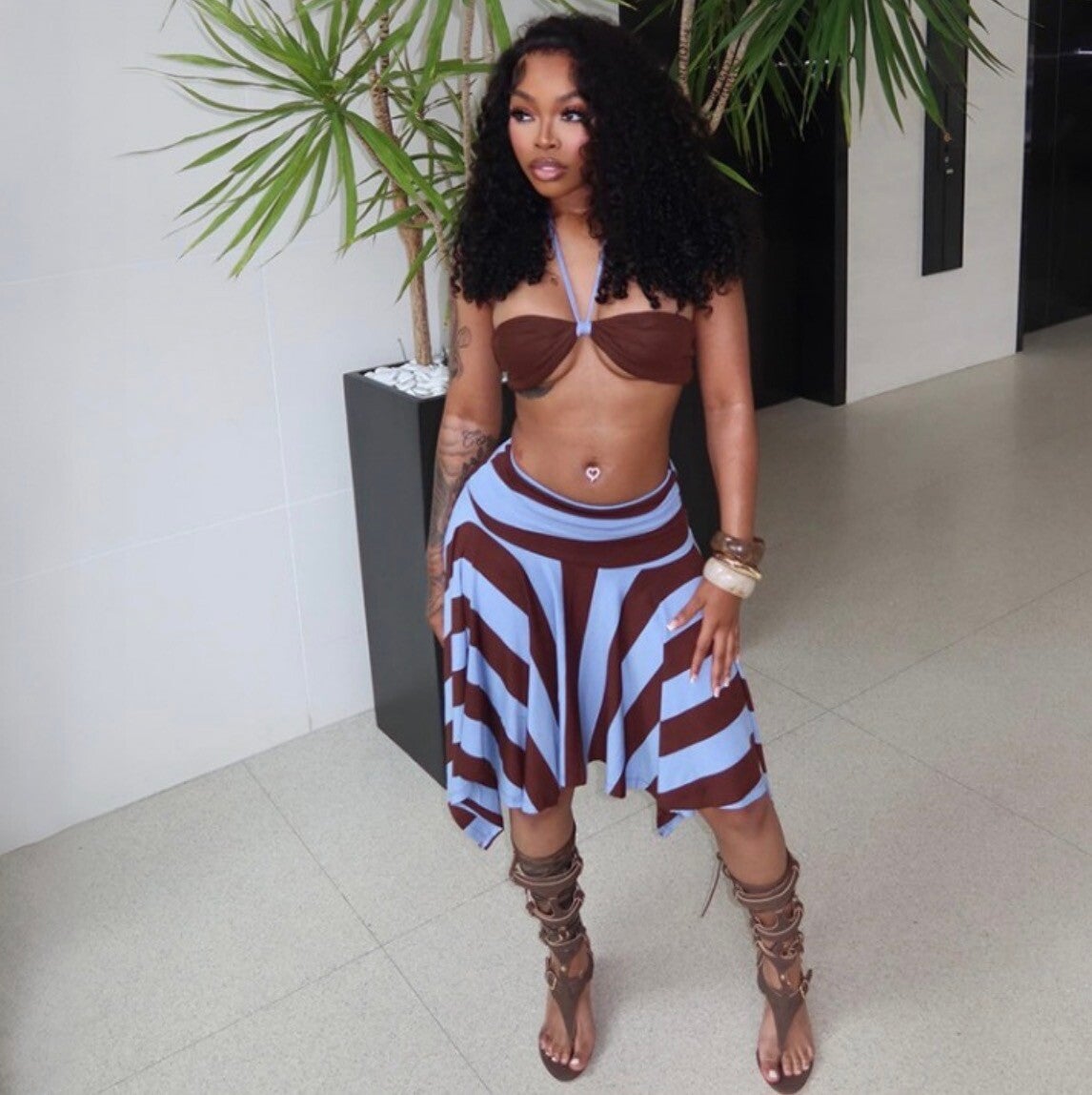 Miami mama two piece skirt set