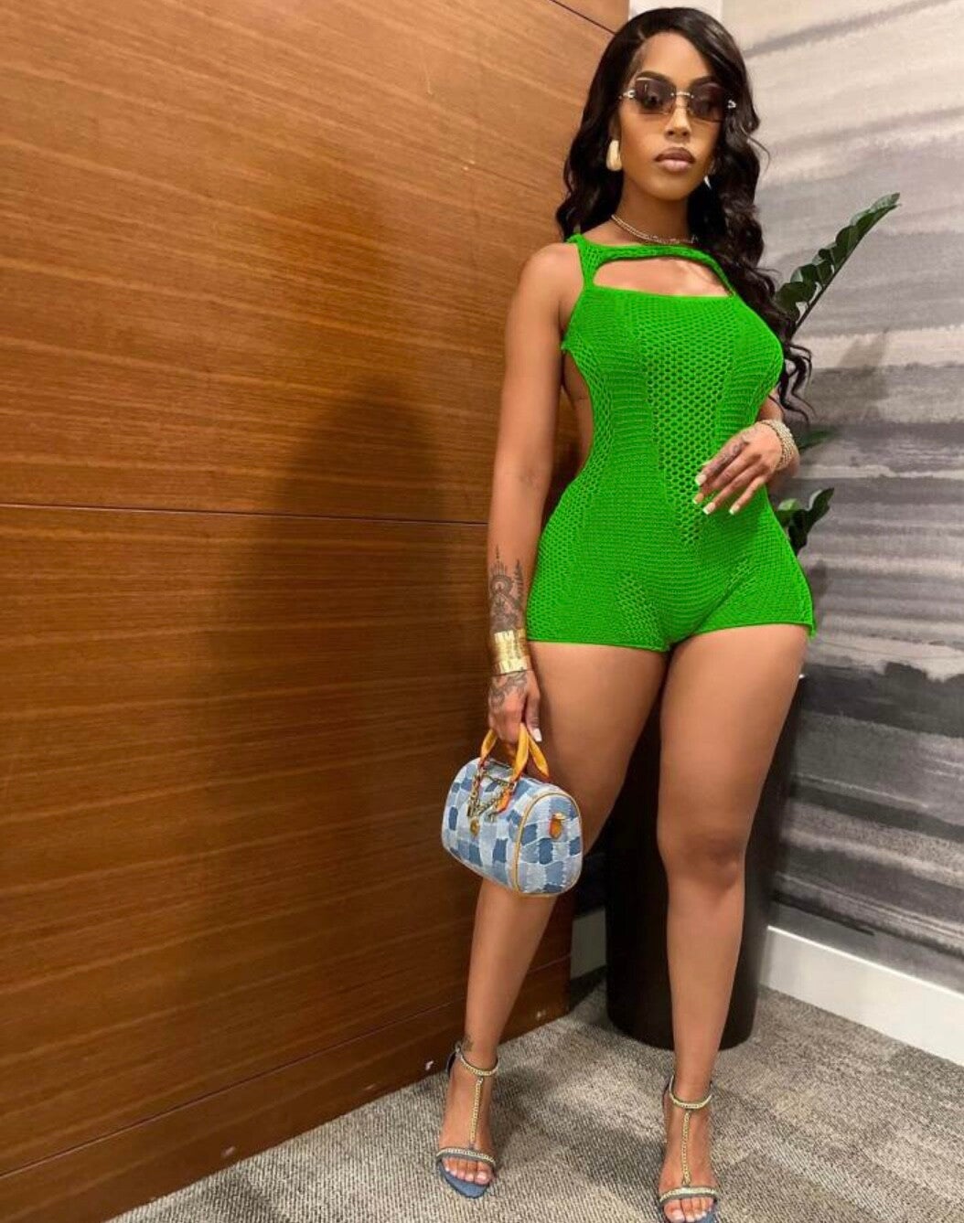 Money calls knitted romper