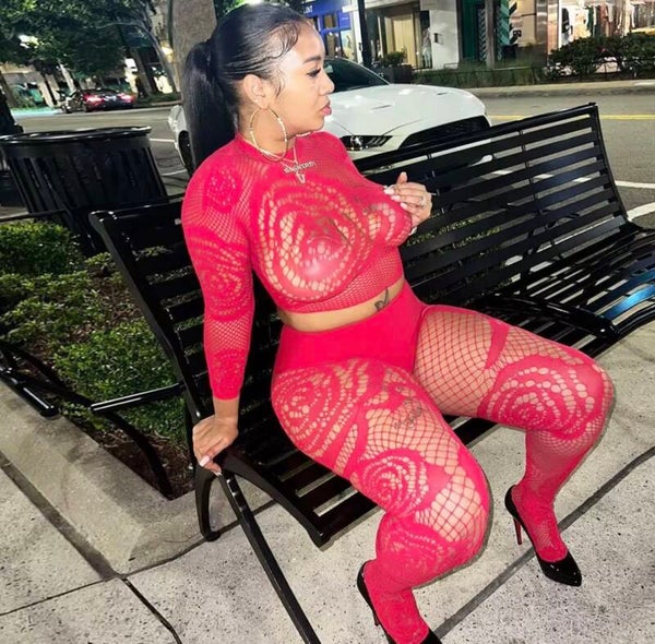 Red rose bud lace set( ships from Erie)