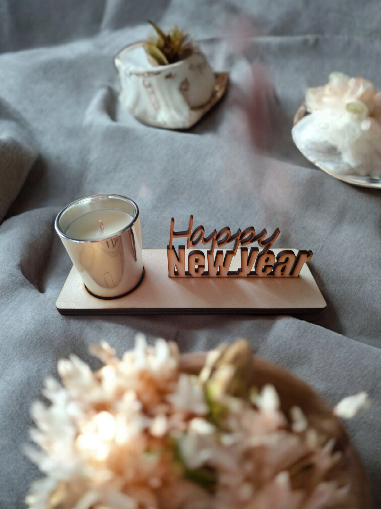 Wensplankje met kaars