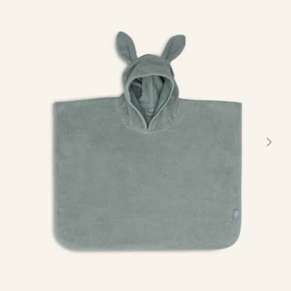 Jollein - badponcho met naam sea green