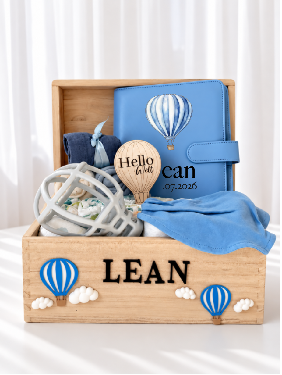 Geschenkbox S – Heißluftballon Blau