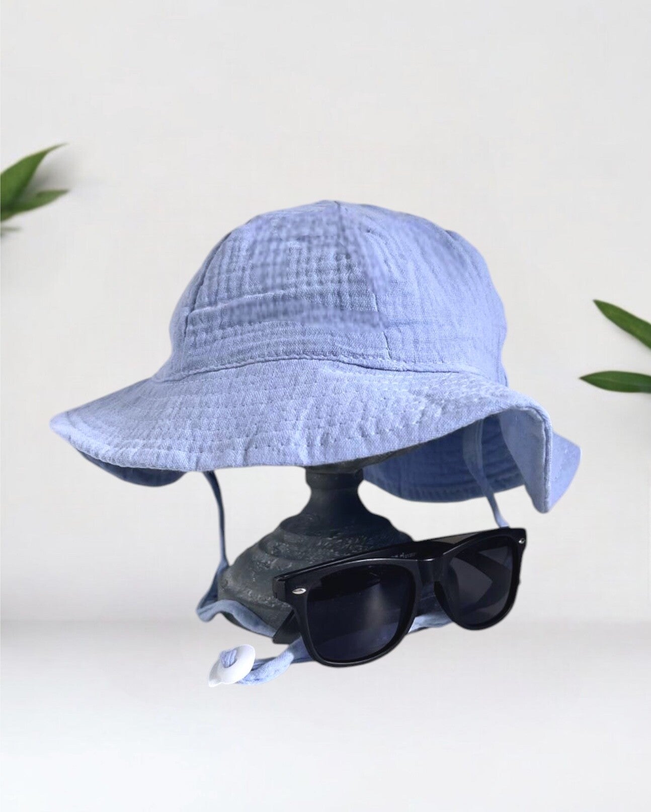 Baby Fischerhut Weiss Babyblau