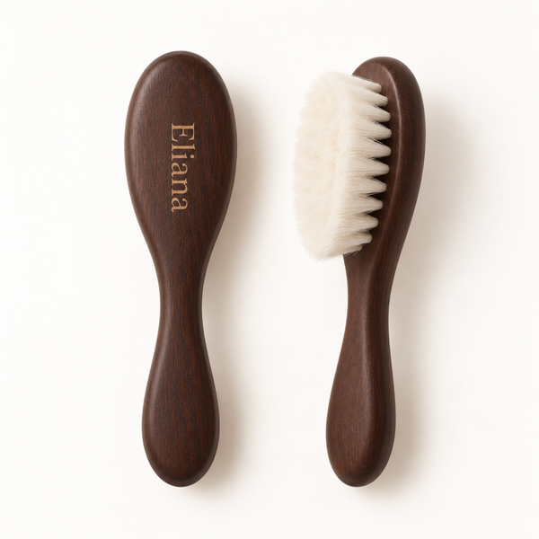 Babyhaarbürste braun personalisiert