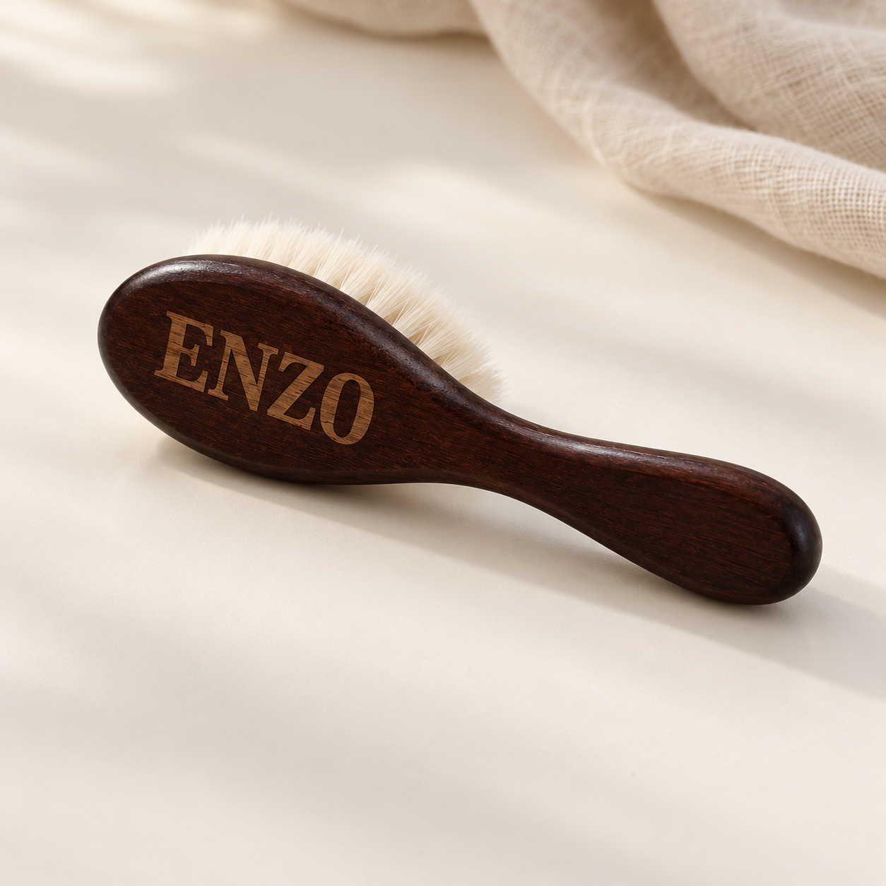 Babyhaarbürste braun personalisiert