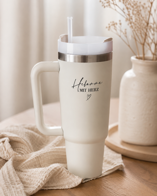 Thermobecher «Hebamme mit Herz» – Das perfekte Dankeschön
