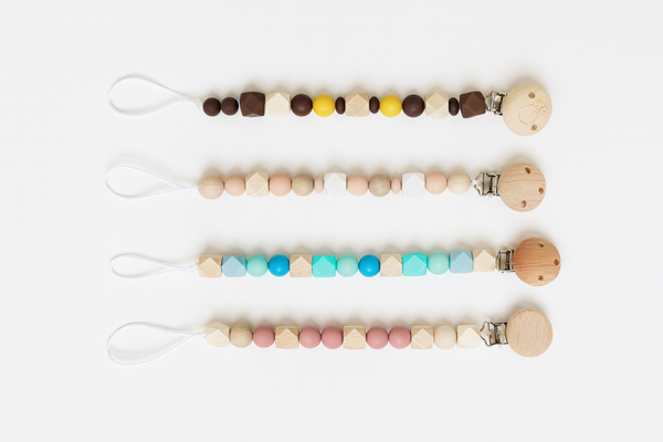 Schnullerketten Silikon & Holz