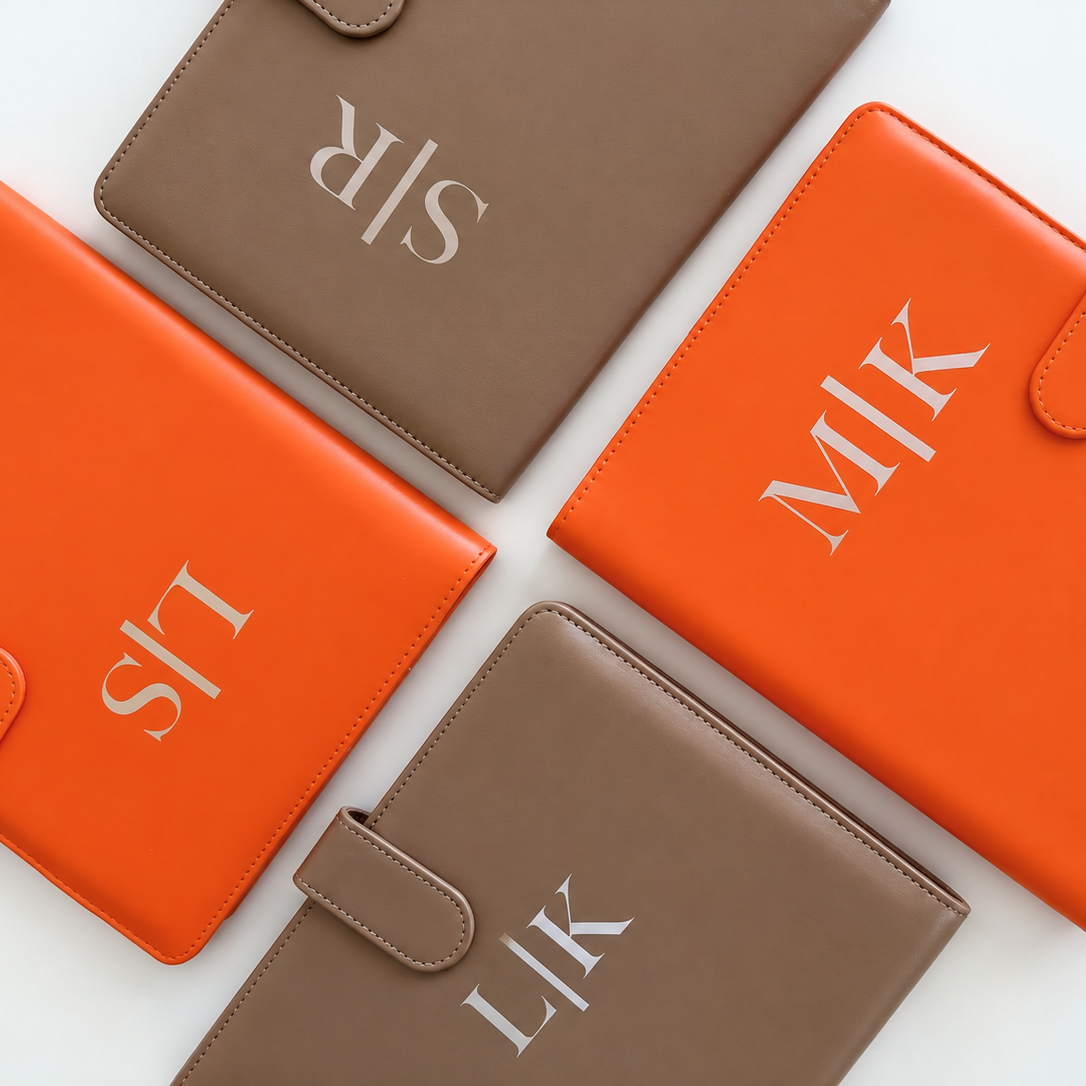 Premium Gesundheitsheft-Hülle Orange Frühlings Kollektion