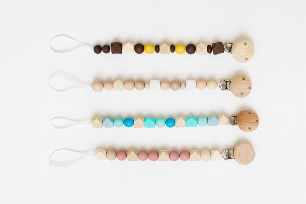 Schnullerketten Silikon & Holz