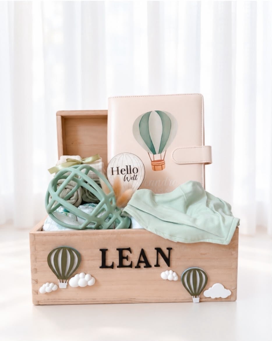 Geschenkbox S – Heißluftballon Grün