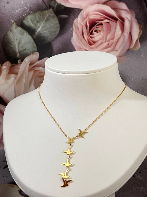 Stalen Duifjes ketting