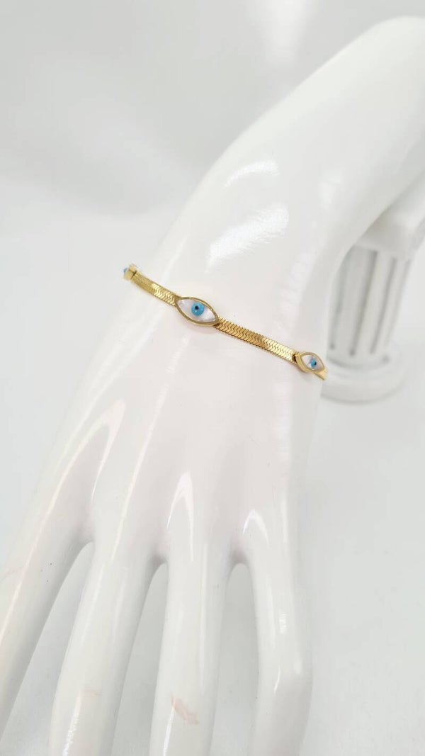 Stainless steel nazar armband