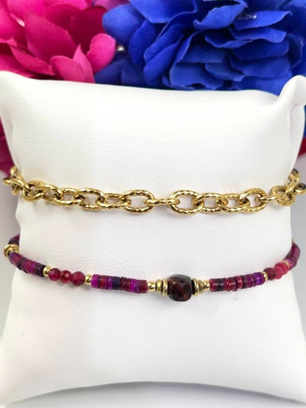 Stalen kralen armband set