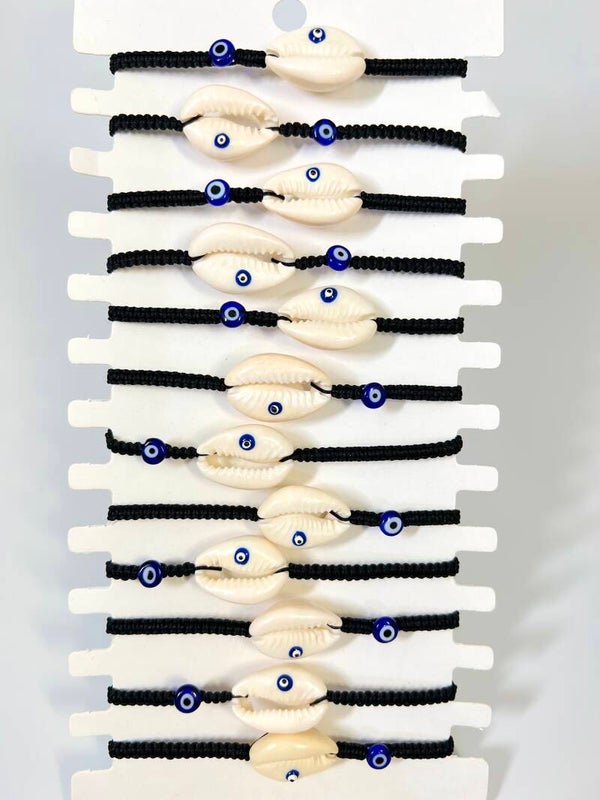 Schelp macramé armband