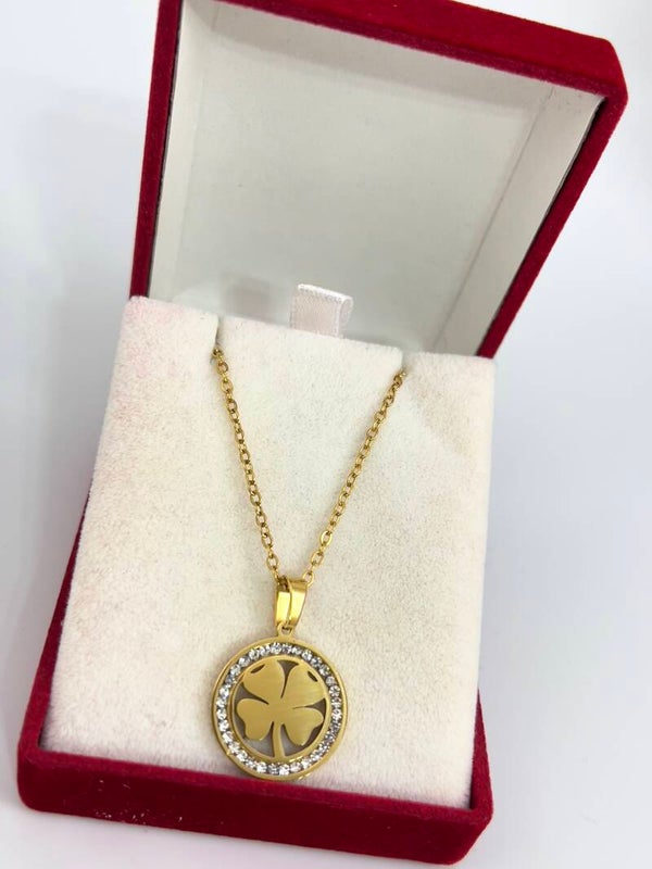 Stalen Yonca Zirconia Ketting