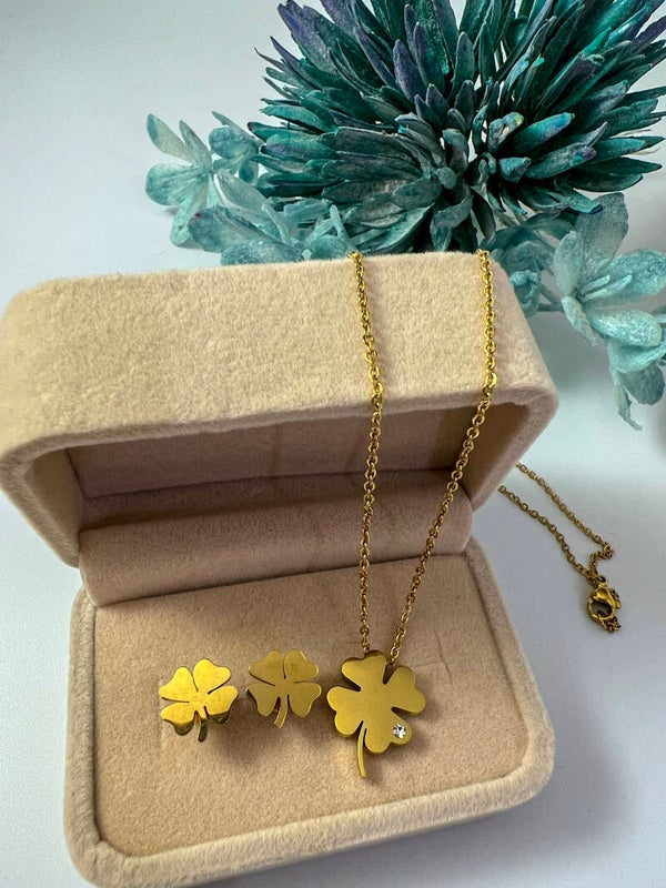 St. Steel Yonca zirkonia set