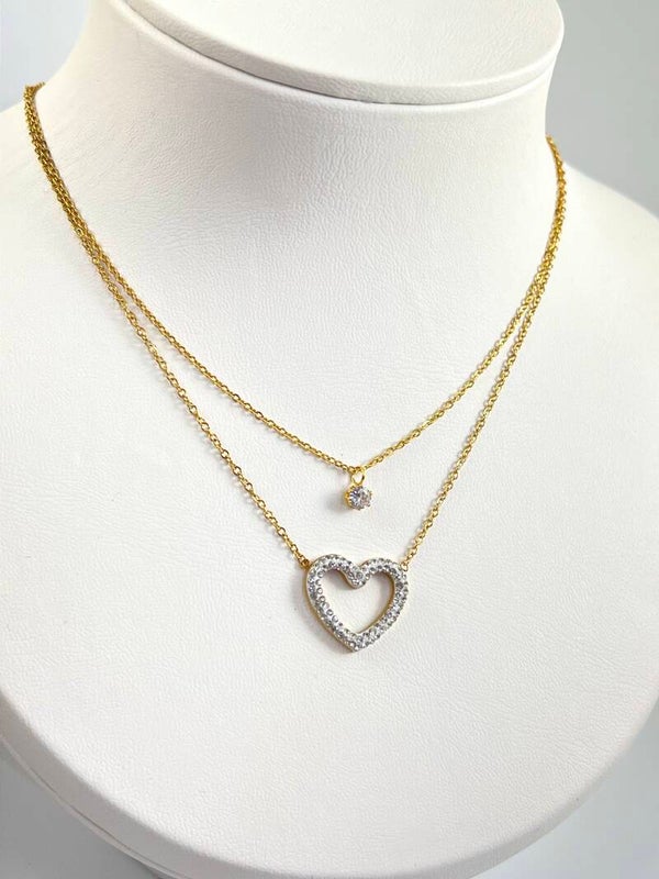 Stalen kalp ketting