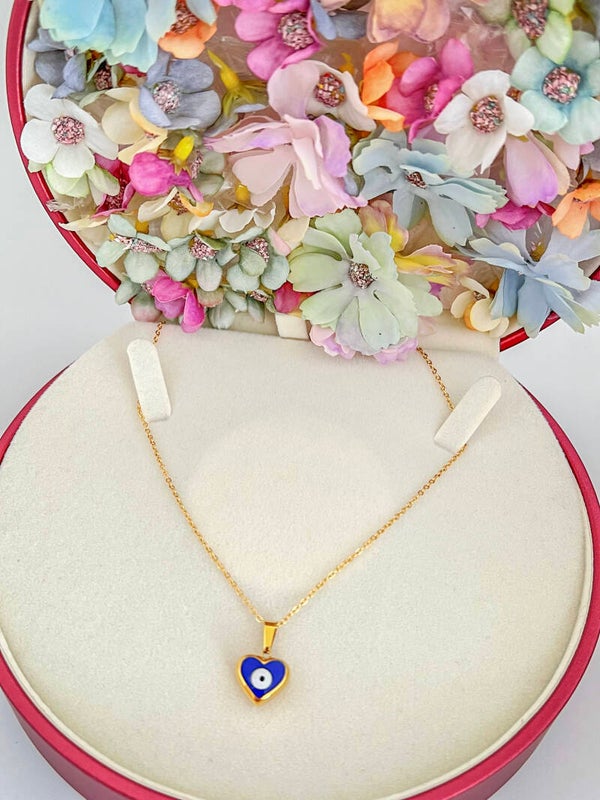 Stalen Kalp Nazar Ketting