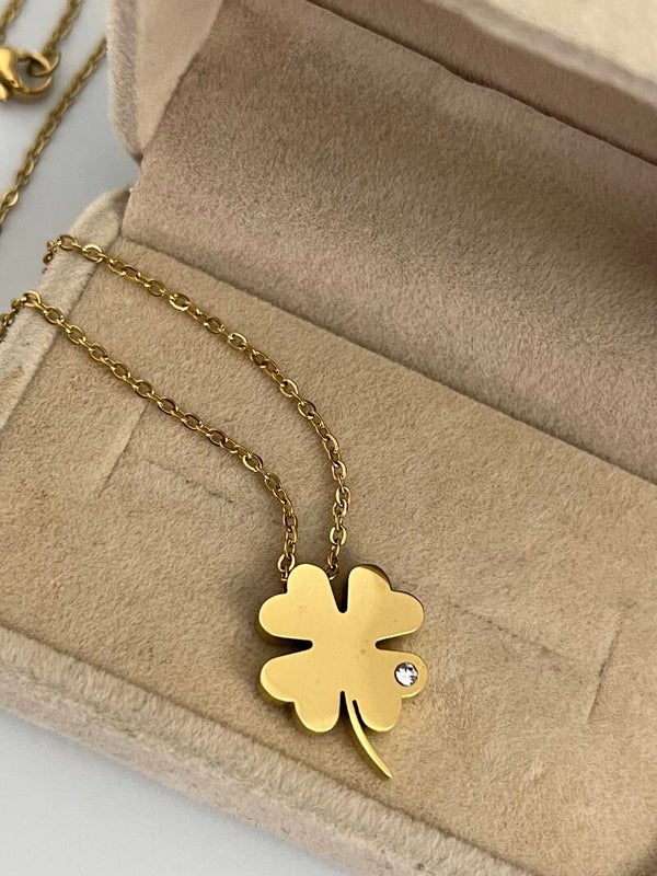 Stalen Zirconia Yonca Ketting