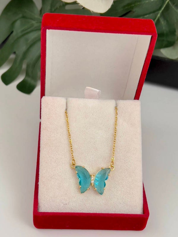 Rvs Blue Vlinder Ketting