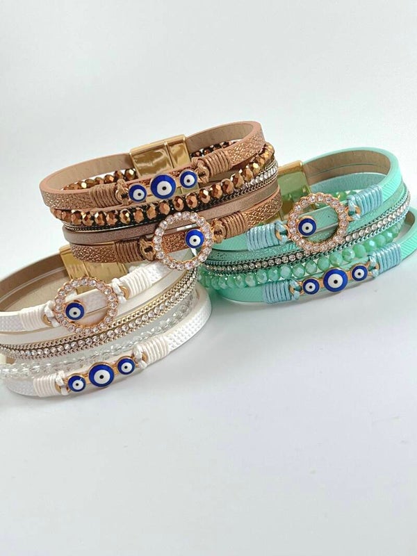 Nazar gelaagde wrap armband