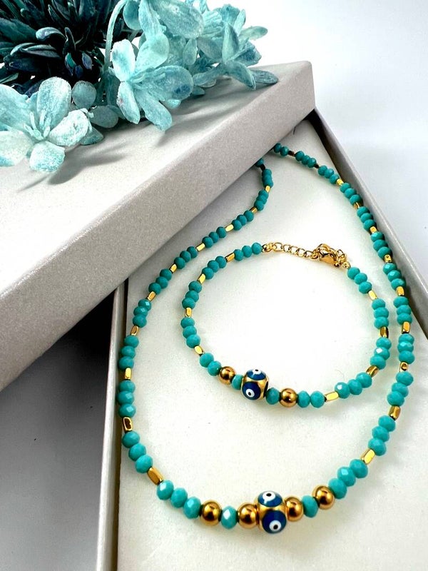 Zümrüt kralenketting set