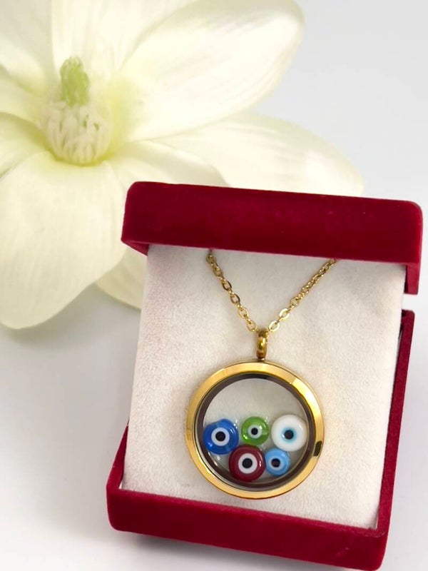 RVS Multicolor Medaillon Ketting