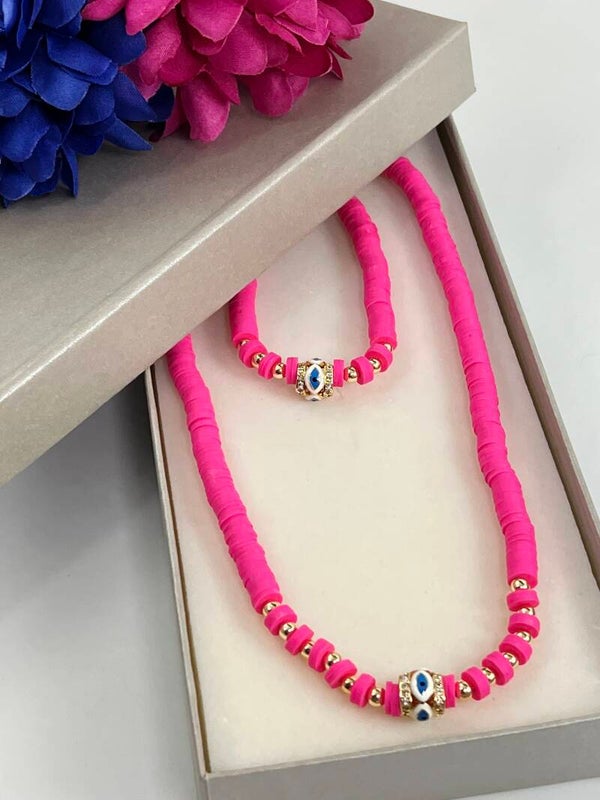 Fuchsia ketting set