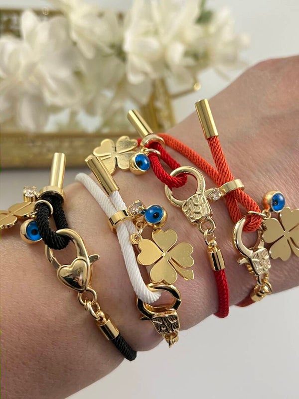 Nazar yonca touwtje armband