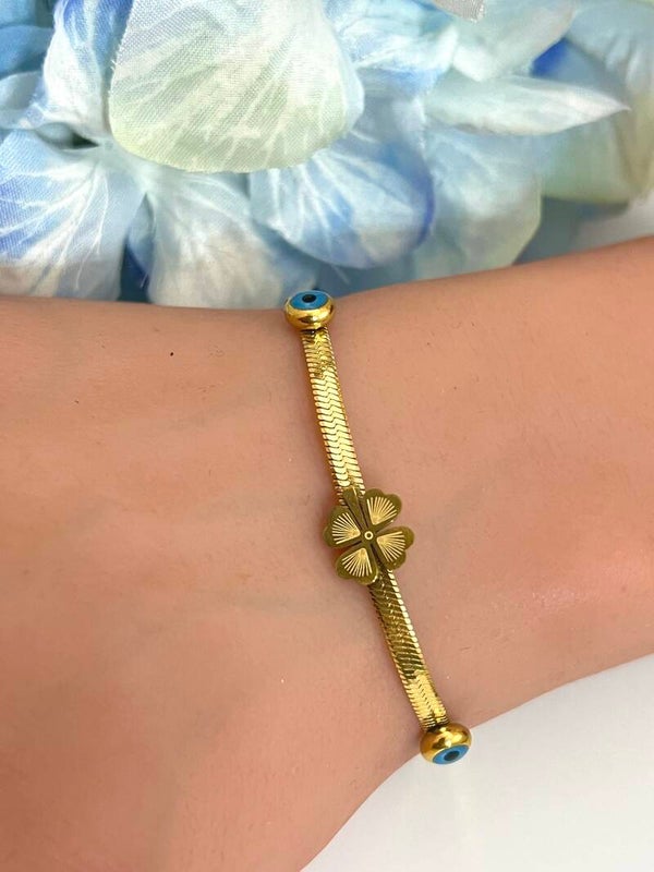 Rvs Balıksırtı Yonca Armband