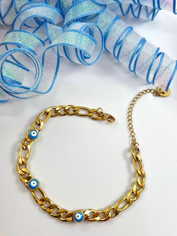 Stalen figaro armband