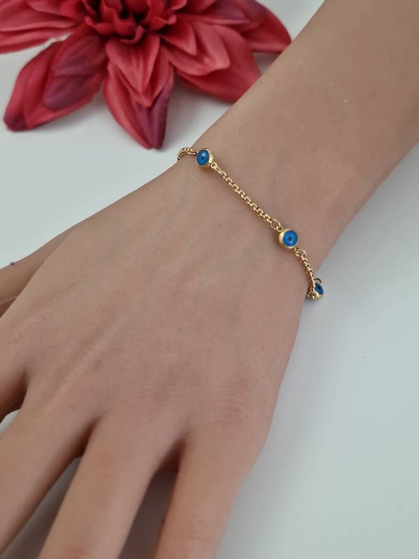 Rvs Zincir Nazar Armband