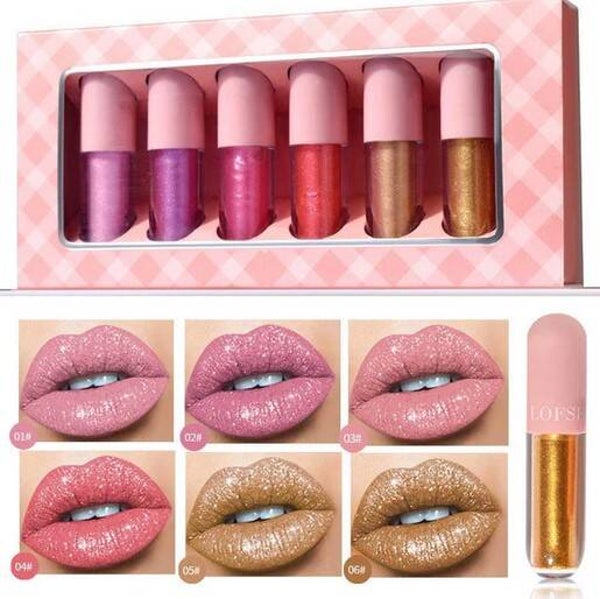 Glitter 6 In 1 Liquid Lipstick Set