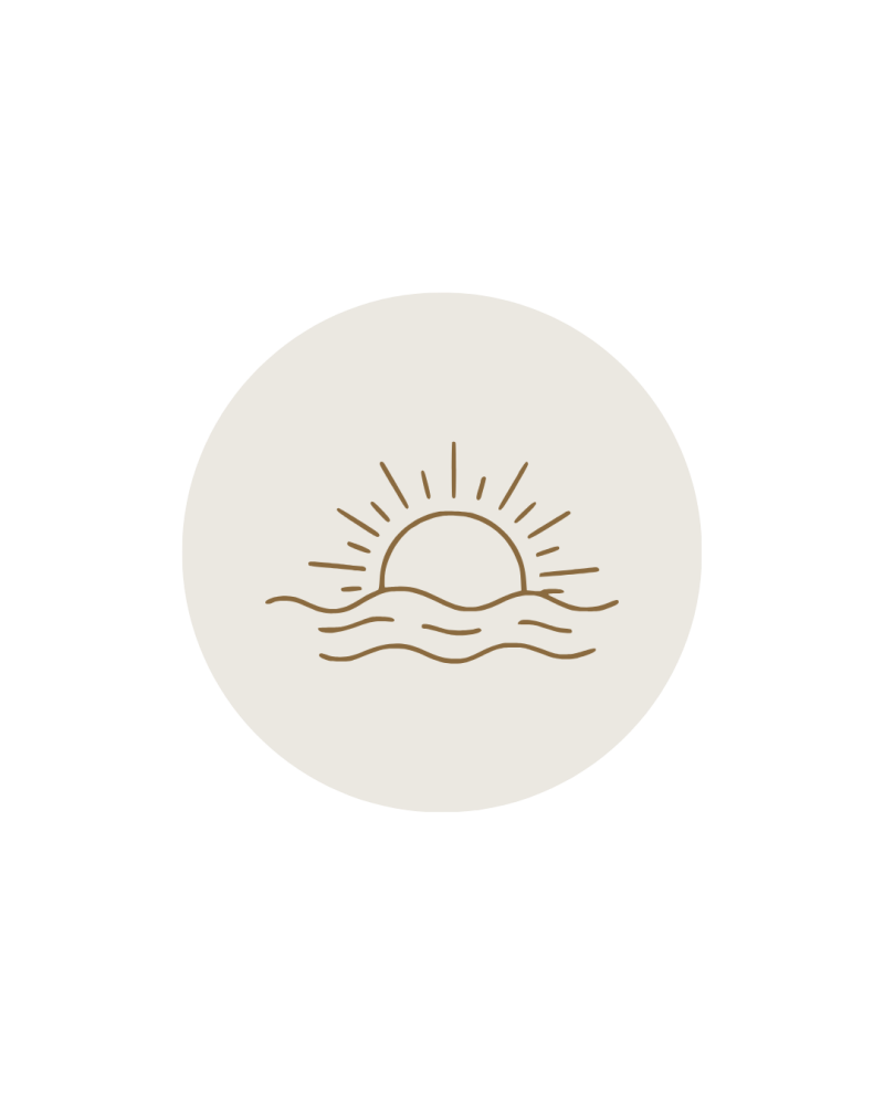 Sanftes Wellen- und Sonnensymbol für innere Unruhe, Angst und emotionale Entspannung.