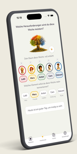 ElementePass App mit Wochenaufgaben, fünf Elementen und persönlicher Entwicklungsbegleitung für Kinder