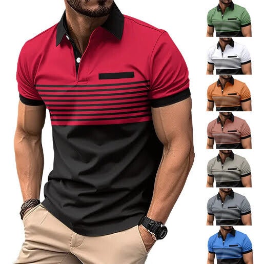 Striped color polo shirt