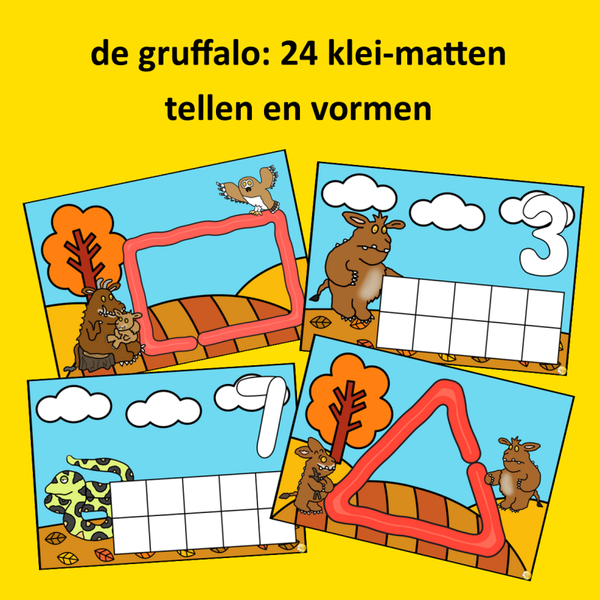 De Gruffalo: 24 klei-mattem
