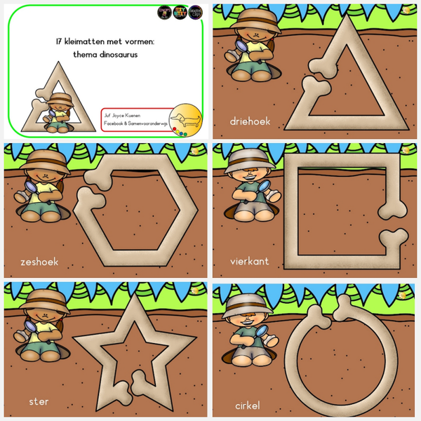 Klei matten thema dino / de prehistorie