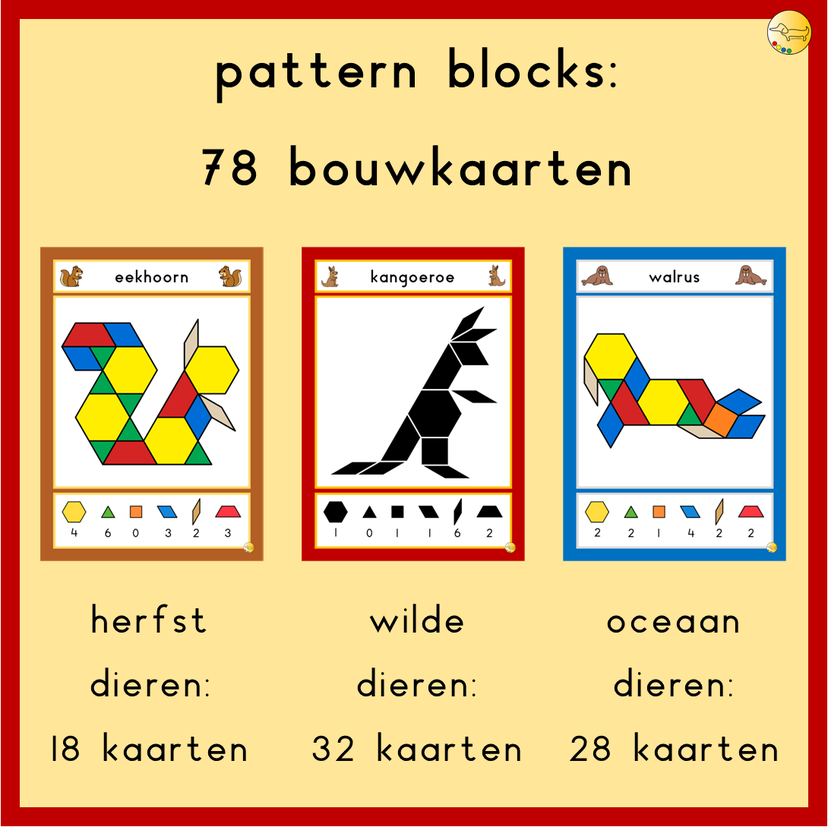 Vorm Pattern Pattern blocks / Kleur en vorm / Thema's groep 1/2 | Juf Joyce Kuenen