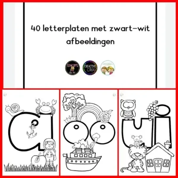 40 letter kleurplaten