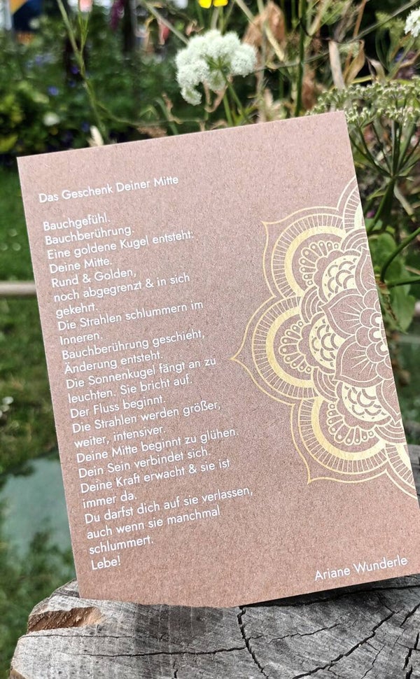 Künstler Postkarte "Geschenk deiner Mitte"