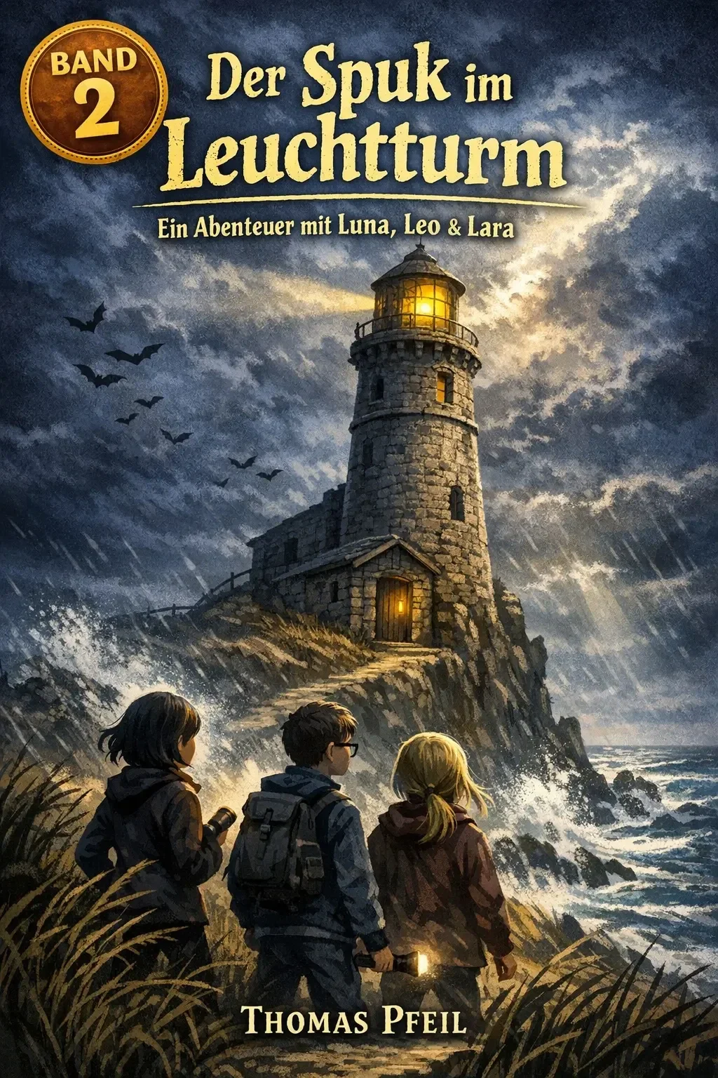 Buchcover „Der Spuk im Leuchtturm“ von Thomas Pfeil – Jugendroman